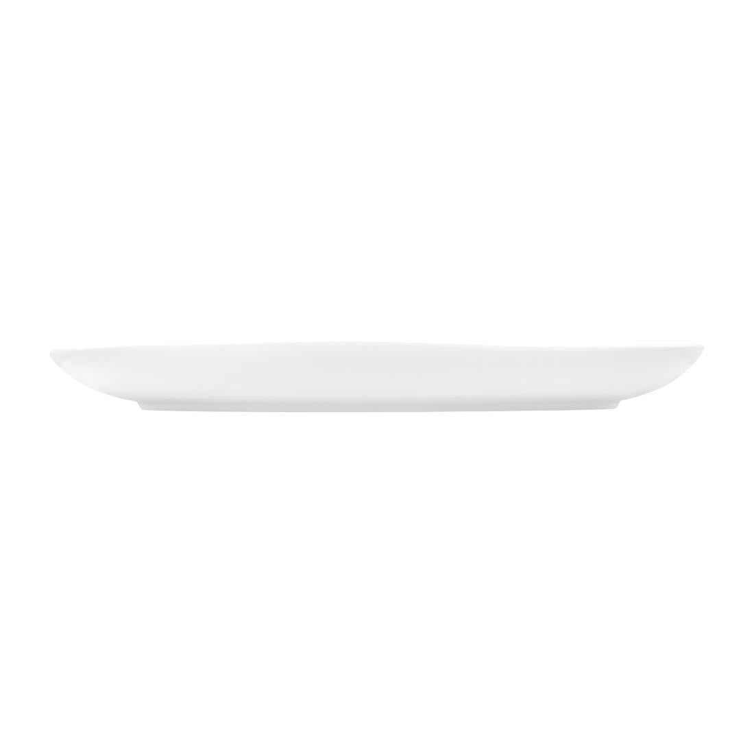 Tablekraft Core Platter Oval Coupe Shape White 355x260x35mm (3 Pack) (Dimensions: 355x260x35mm. Material: Porcelain. Pack Quantity: 3) • PAS-HU936
