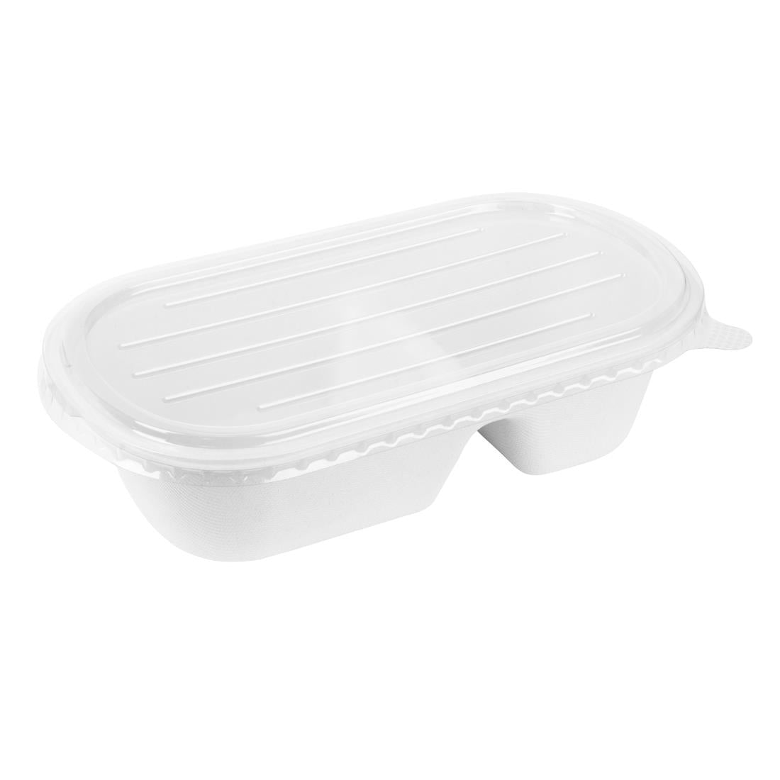 Fiesta Recyclable PET Lids for Bagasse Oval Containers (100 pack) (Pack of 100) • PAS-HW630