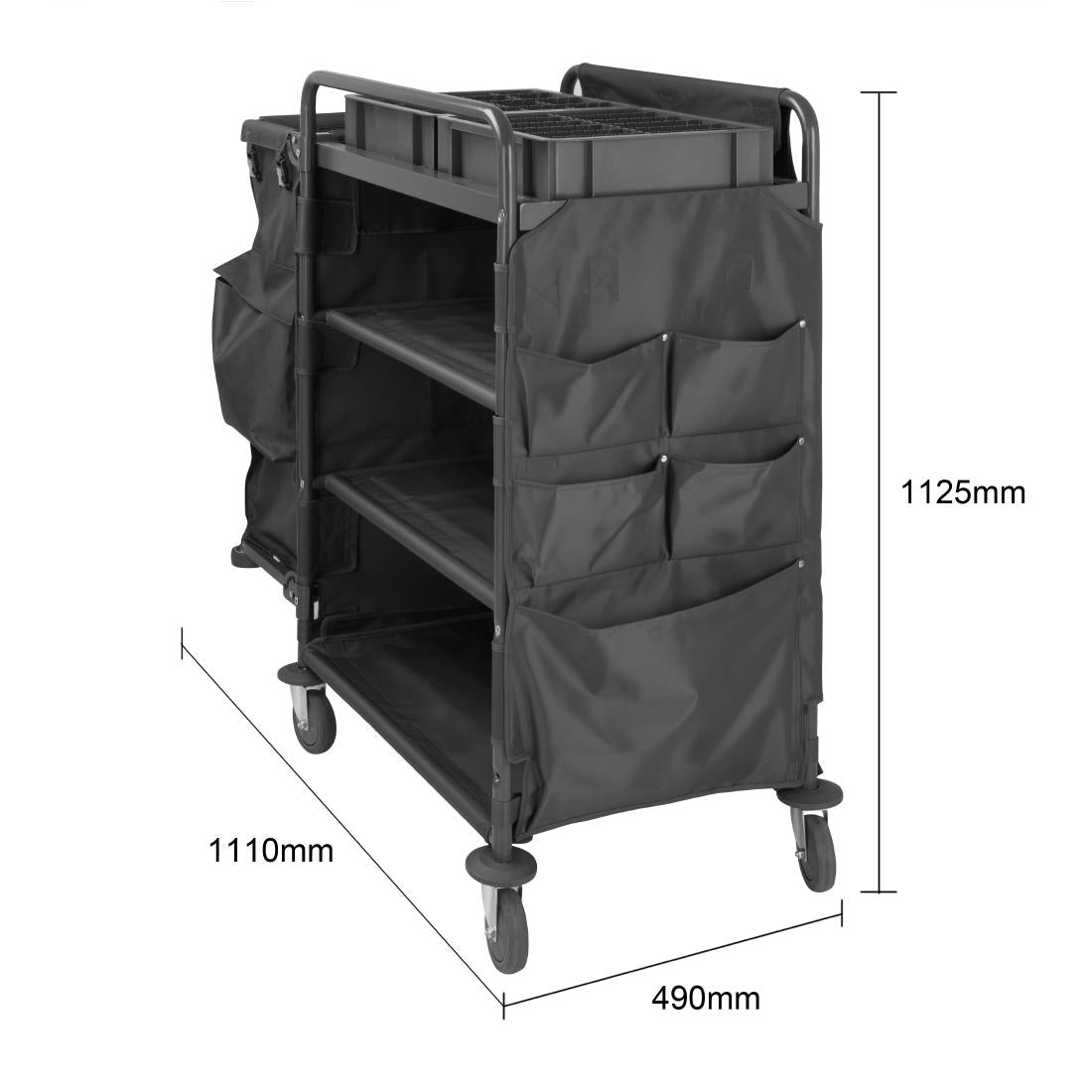 Jantex Compact Housekeeping Trolley (1125(H)x1110(W)x490(D)mm) • PAS-HX253