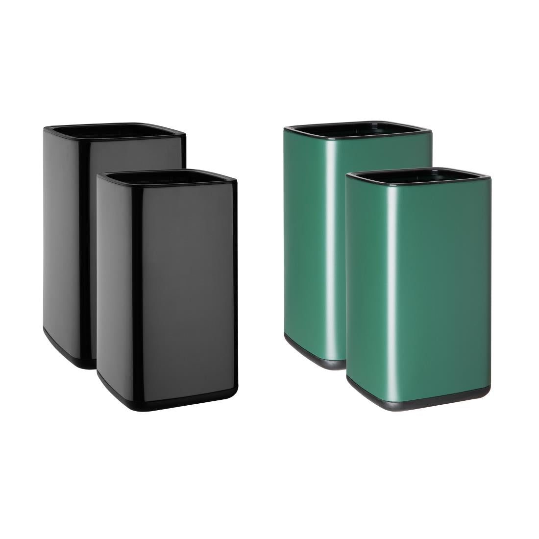 Bolero Square Waste Bin Titanium Black 10Ltr (Removable outer shell | Material: Polypropylene | 353(H)x198(W)x199(D)mm) • PAS-HX260
