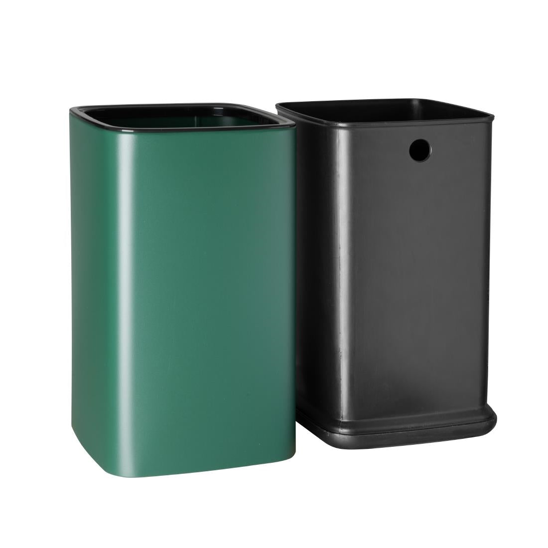 Bolero Square Waste Bin Green 7Ltr (Removable outer shell | Material: Polypropylene | 310(H)x179(W)x178(D)mm) • PAS-HX261