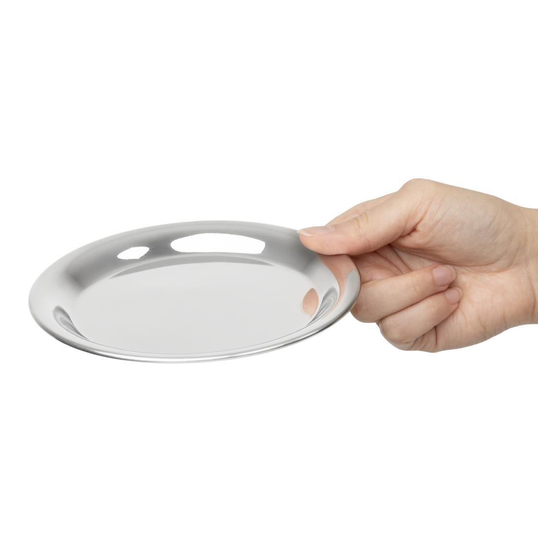Olympia Round Stainless Steel Tip Tray 150mm (150(Ø)x11(H)mm | Material: Stainless Steel) • PAS-HY109
