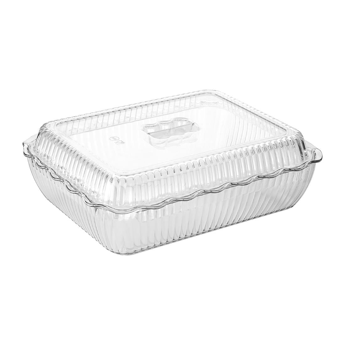 Olympia Kristallon Large Salad Crock - Clear (4.25Ltr | Material: SAN | Size: 333(L)x265(W)x82(H)mm) • PAS-HY135