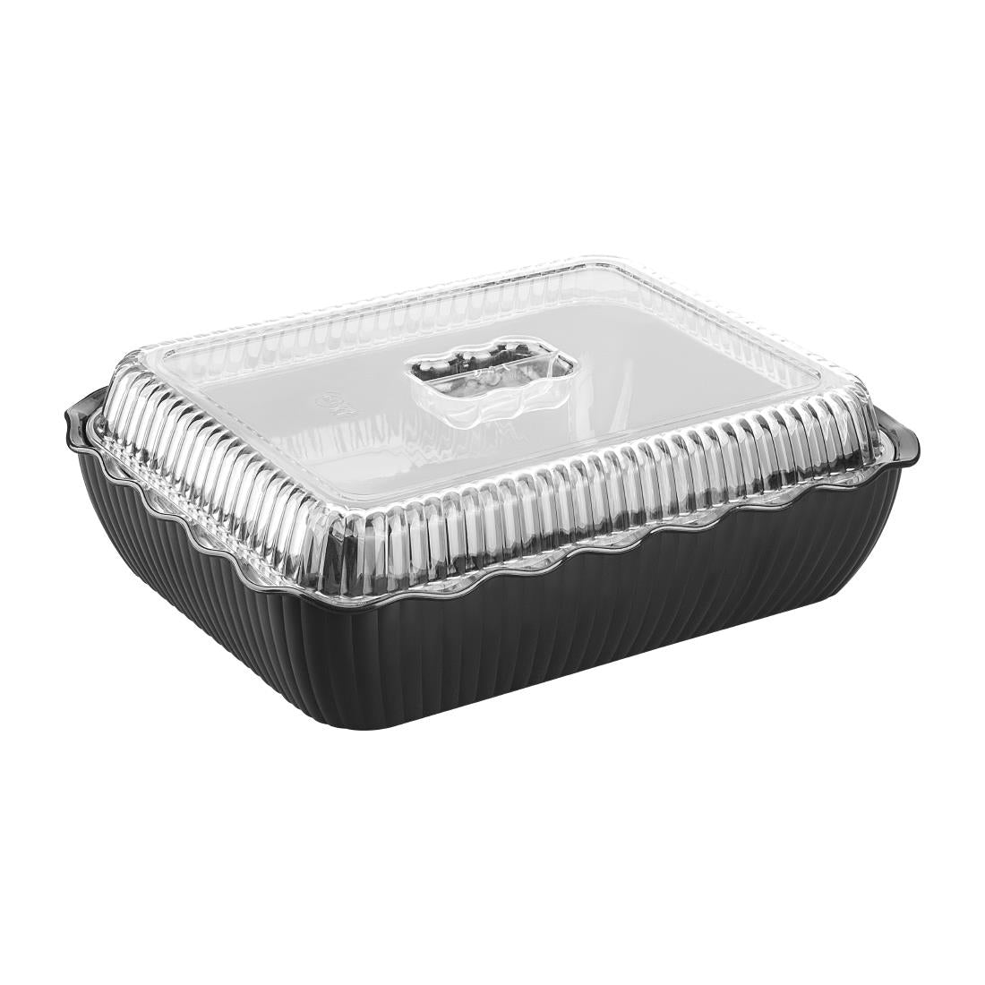 Olympia Kristallon Large Salad Crock - Black (4.25Ltr | Material: SAN | Size: 333(L)x265(W)x82(H)mm) • PAS-HY800