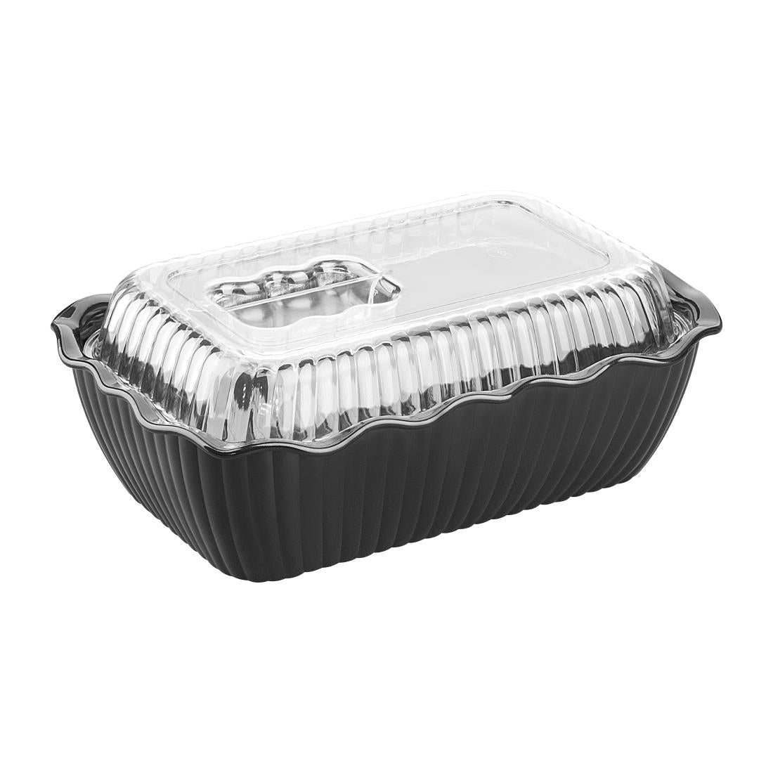 Olympia Kristallon Medium Salad Crock - Black (2Ltr | Material: SAN | Size: 262(L)x173(W)x81(H)mm) • PAS-HY803
