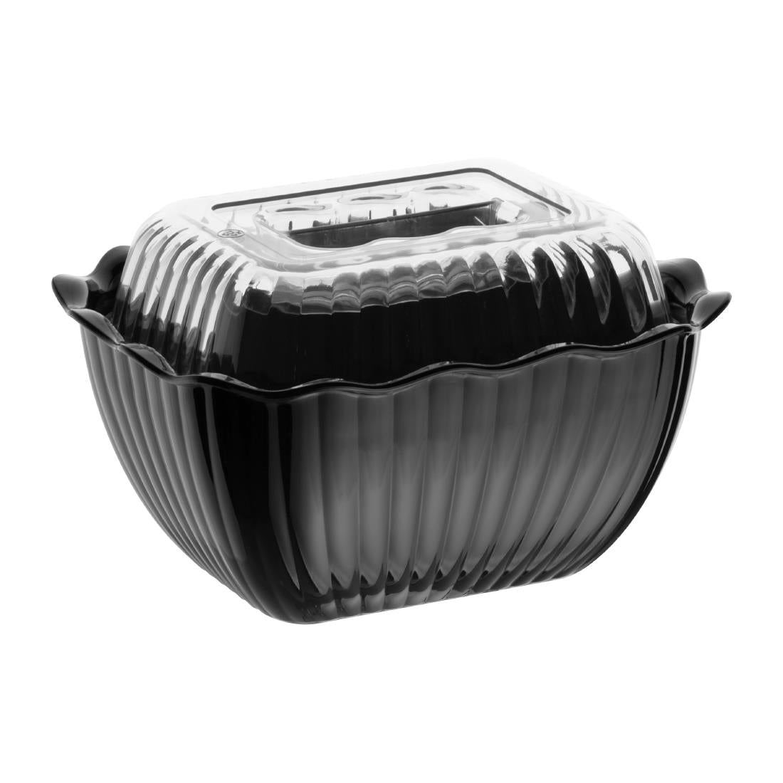 Olympia Kristallon Small Salad Crock Black (750ml. Material: SAN. Size: 165(L)x134(W)x81(H)mm) • PAS-HY806