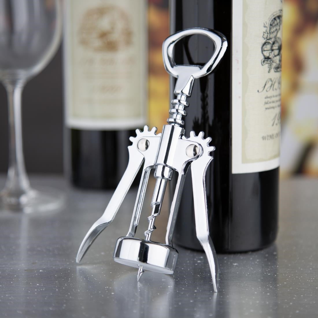 Olympia Lever Bottle Opener and Corkscrew (163(L)x59(W)x37(H)mm) • PAS-HZ235