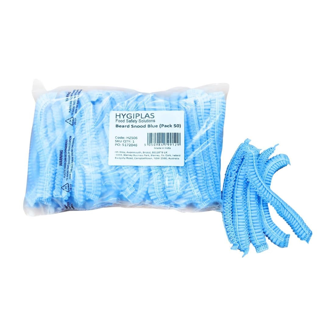 Hygiplas Beard Snoods Blue (50 Pack) (Colour: Blue | Pack quantity: 50) • PAS-HZ506