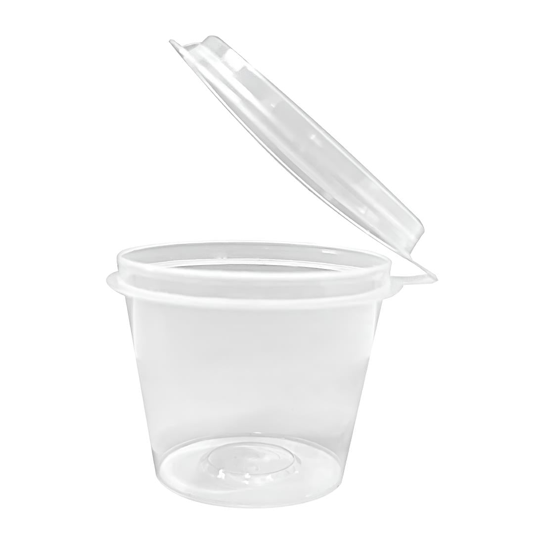 "Fiesta Recyclable Portion Pots with Lids 50ml (50 Pack)" (50ml | Polypropylene | 41(H)x52(Ø)mm) • PAS-HZ577