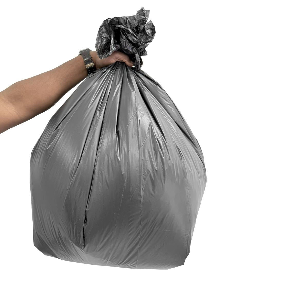 Jantex Medium Duty Bin Bags Black 90Ltr (100 Pack) (Material: Polyethylene. 750(W)x940(L)mm) • PAS-JA174