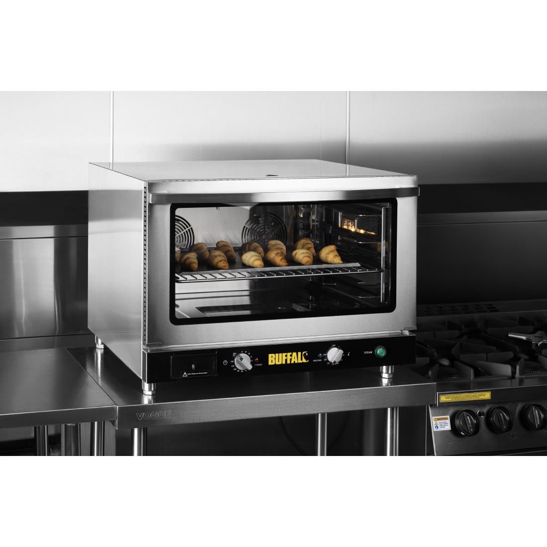 Apuro Bakery Convection Oven with Steam 100Ltr (Three phase. 4.6kW. Fits 4x 1/1GN or 4x 600x400 bakery trays) • PAS-JB189-A