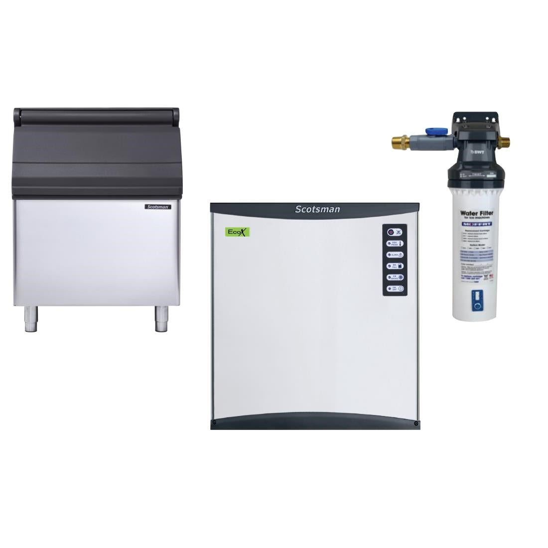 Scotsman 199kg Output Full Dice Ice Maker with 181kg Bin & Water Filter • PAS-JC283