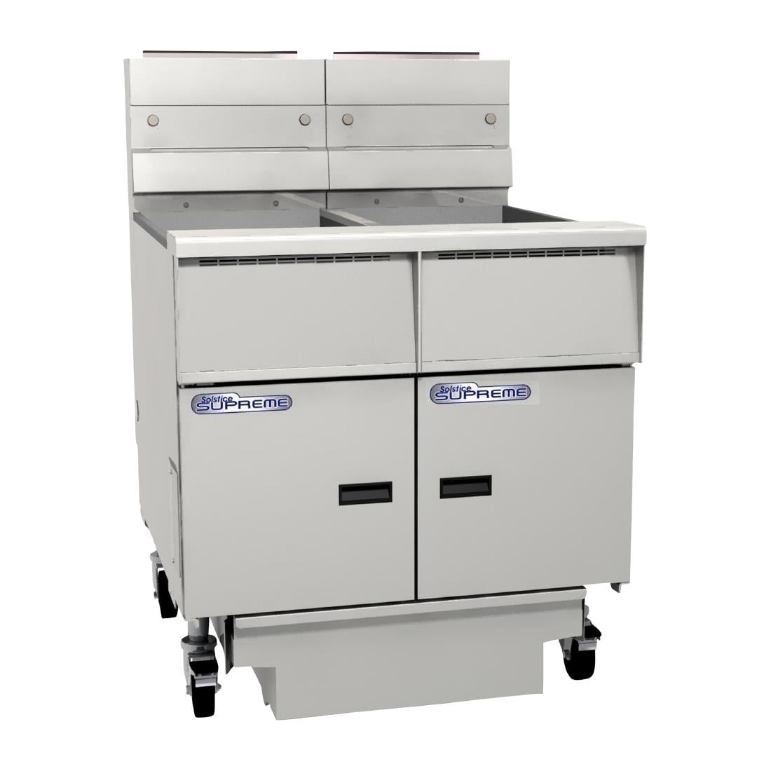 Pitco High Energy 4 Basket Solstice Supreme Gas Fryer with Filter Drawer • PAS-HU535-P