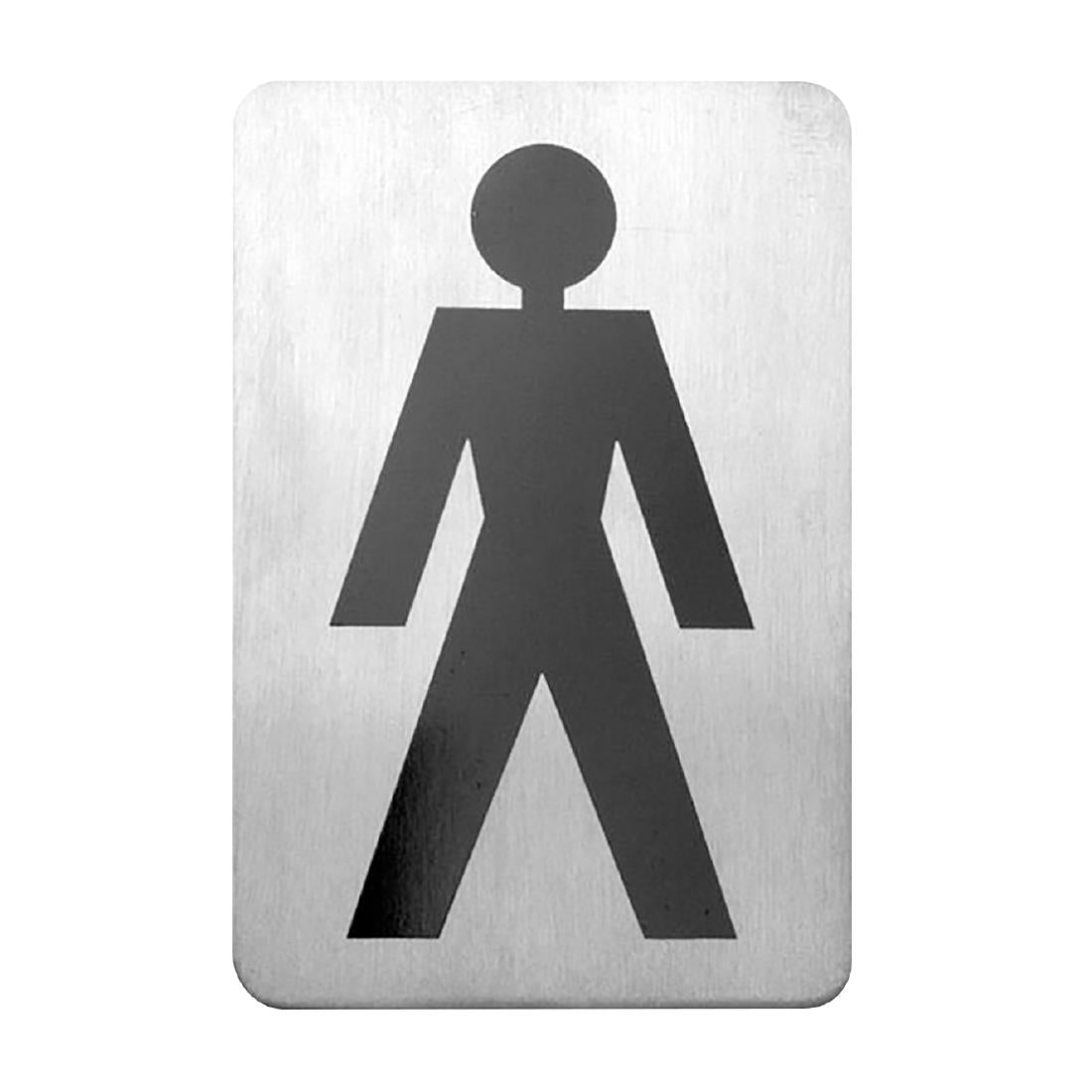 Trenton Male Symbol Wall Sign Stainless Steel 120x80mm (Stainless Steel. Adhesive Back. Male Symbol. 120x80mm) • PAS-JD688