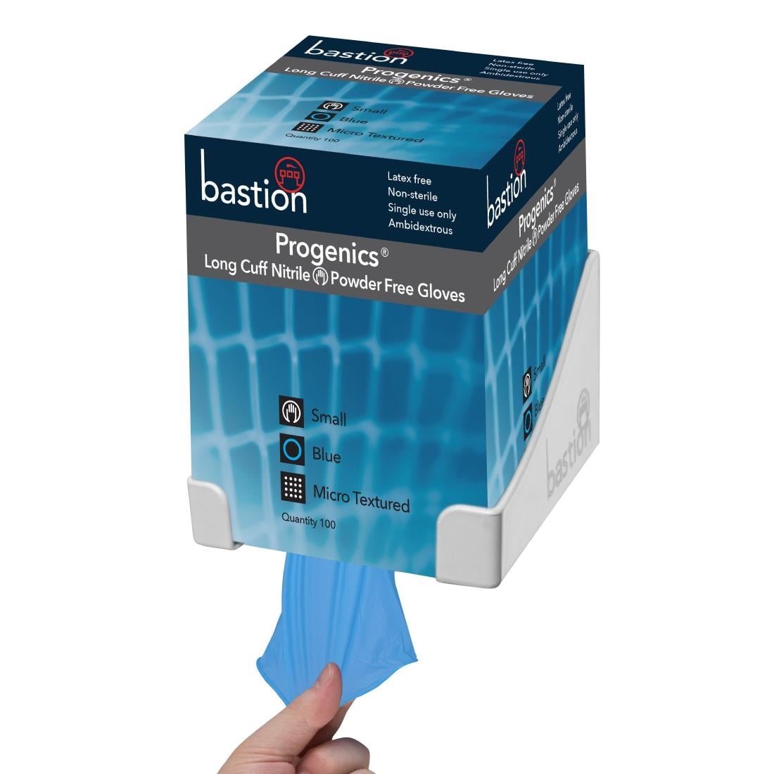 Bastion Progenics - Nitrile Long Cuff Powder Free - Blue - M - Pack 100 (Size: Medium | Blue | Pack 100) • PAS-JD735-M