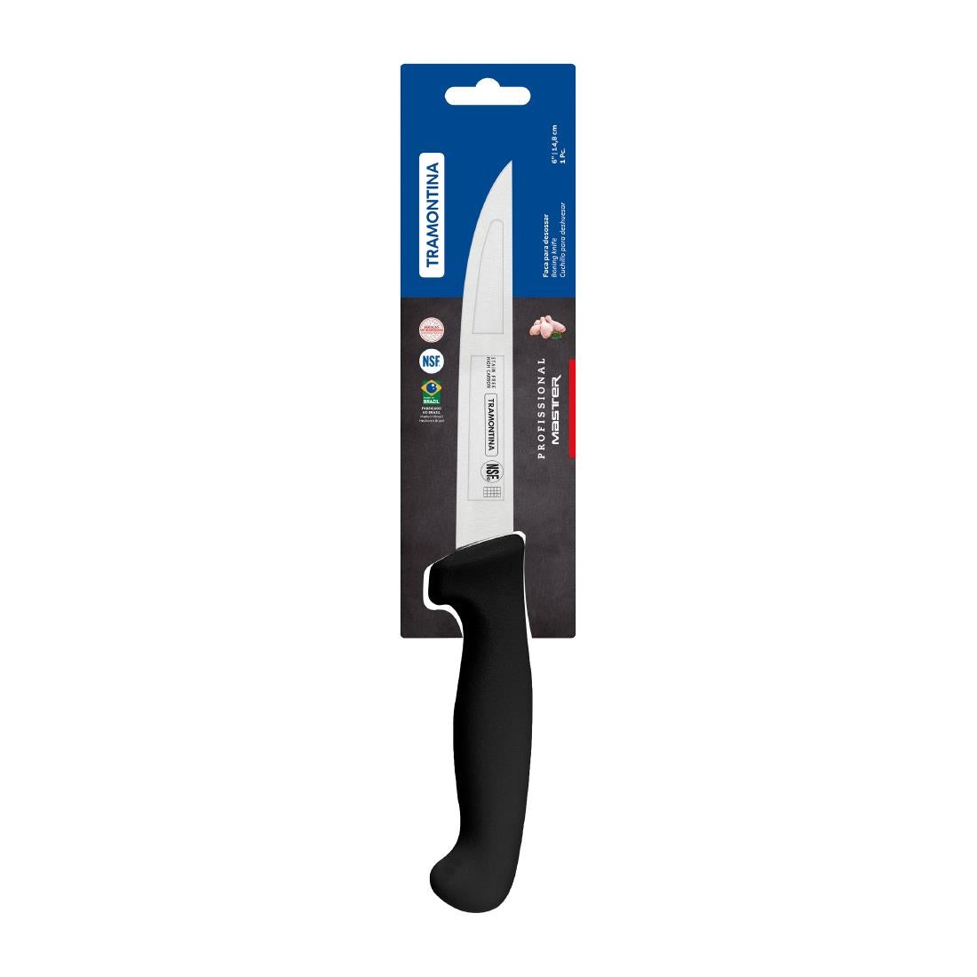 Tramontina Professional Master Black Boning Knife Straight 150mm • PAS-JD828