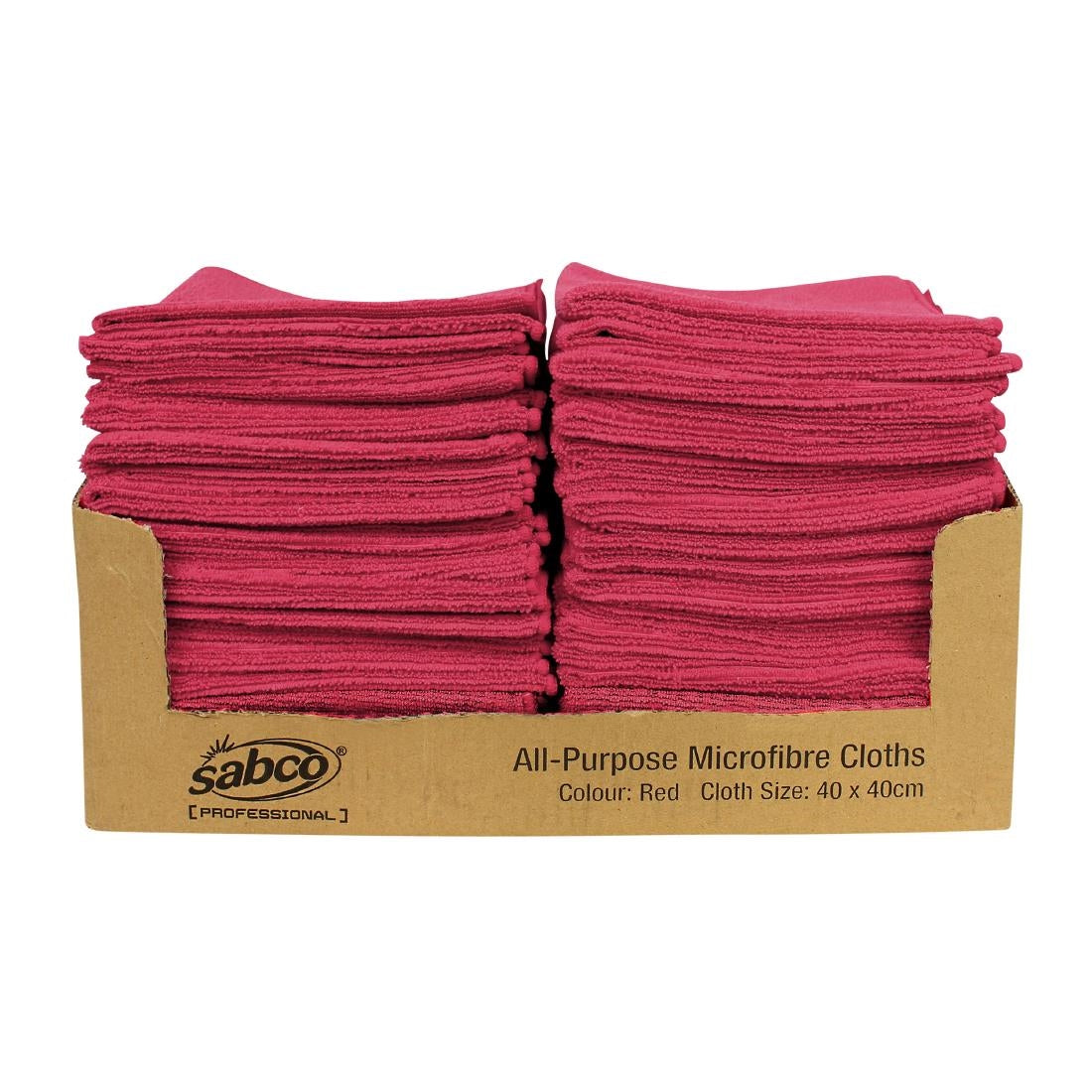 Sabco Professional All Purpose MF Cloths 400x400mm Red (50 Pack) • PAS-JD991
