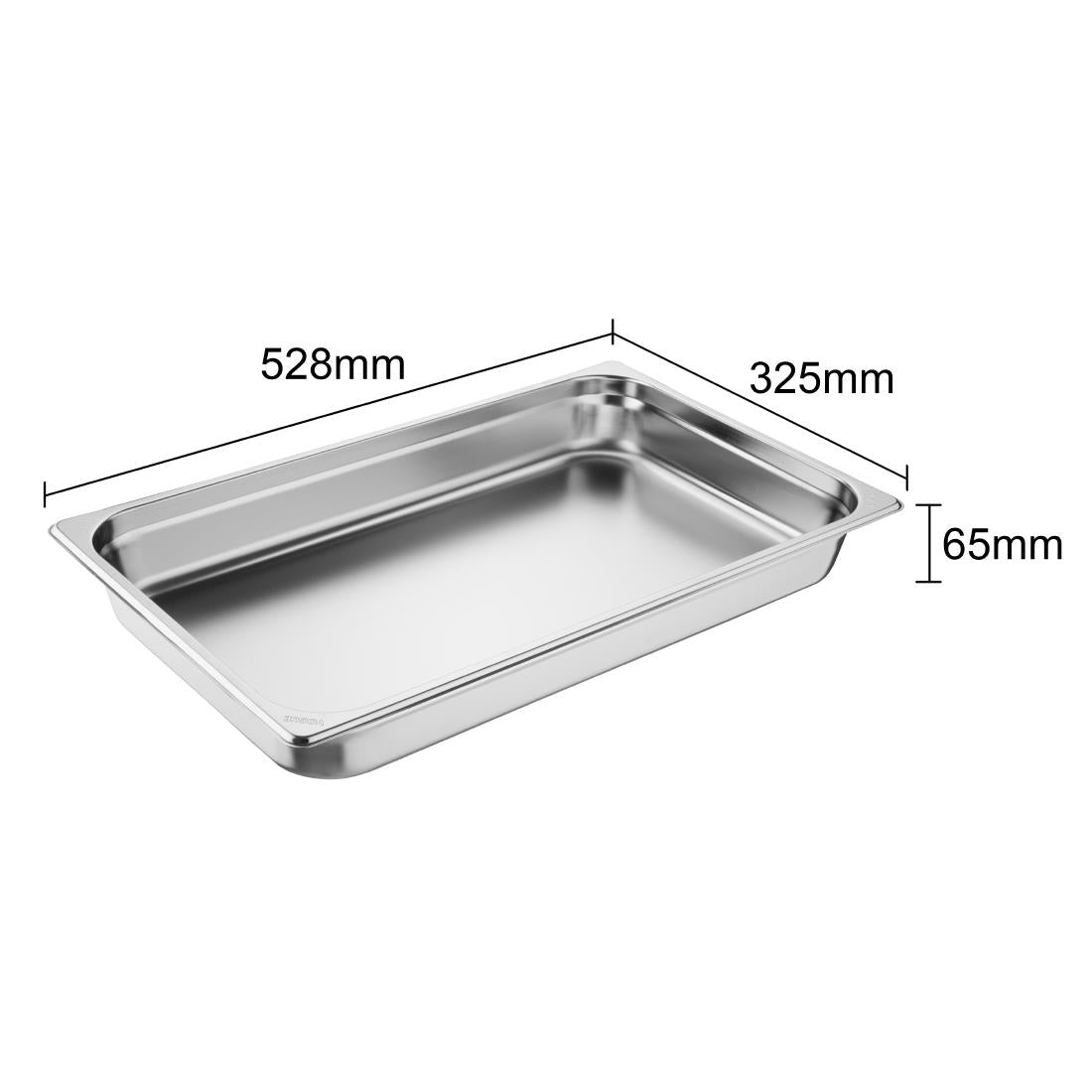 Vogue Heavy Duty Stainless Steel 1/1 Gastronorm Tray 65mm • PAS-JM742