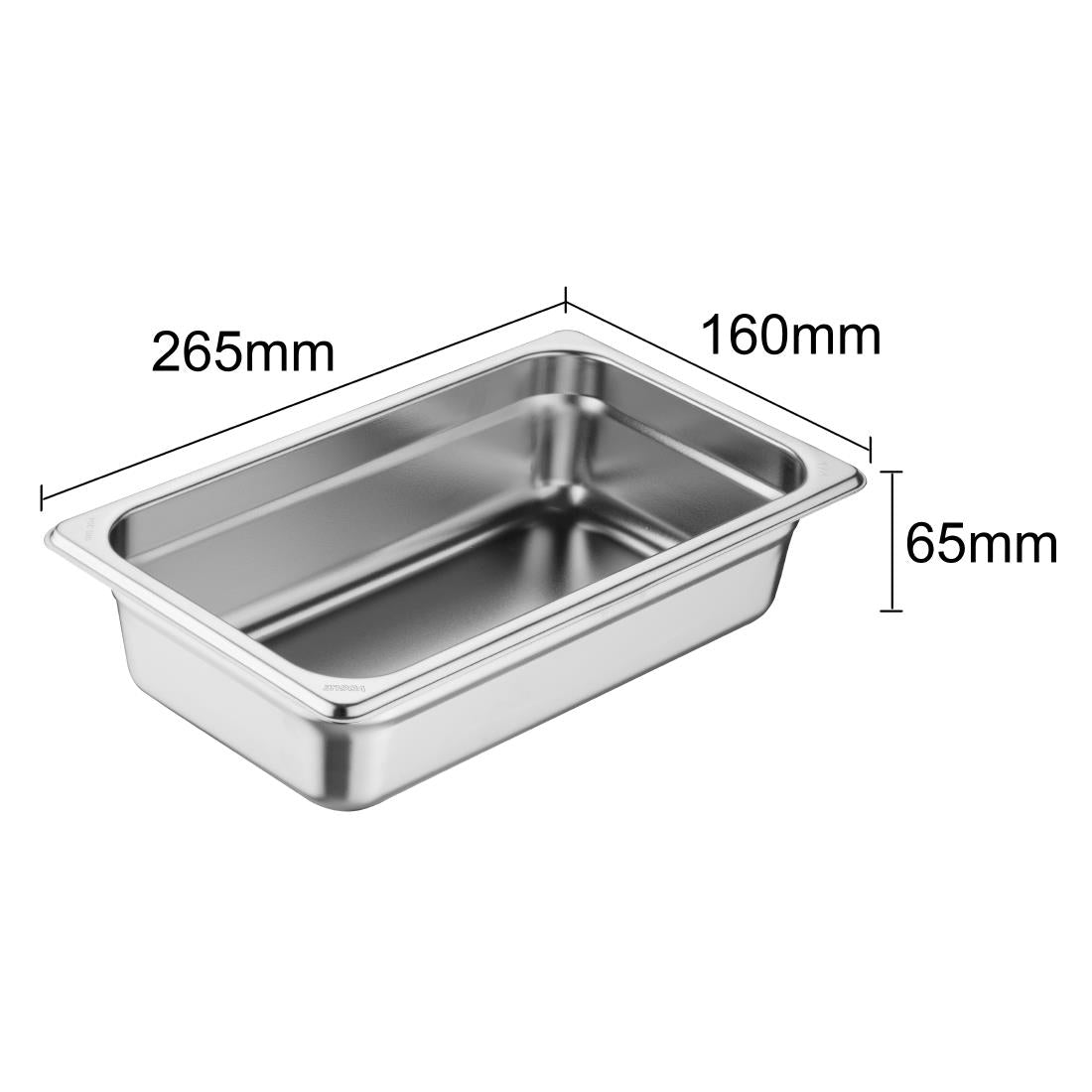 Vogue Heavy Duty Stainless Steel 1/4 Gastronorm Tray 65mm • PAS-JM759