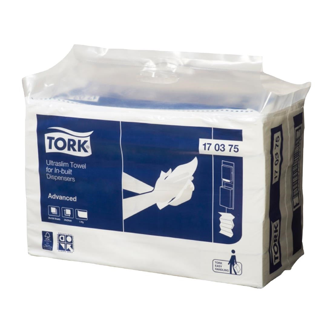 Tork Ultraslim Towel for In-built Dispensers 1-ply Advanced H4 (21 Pack) (21x150 sheets. 240x240mm. 1-ply) • PAS-JZ503