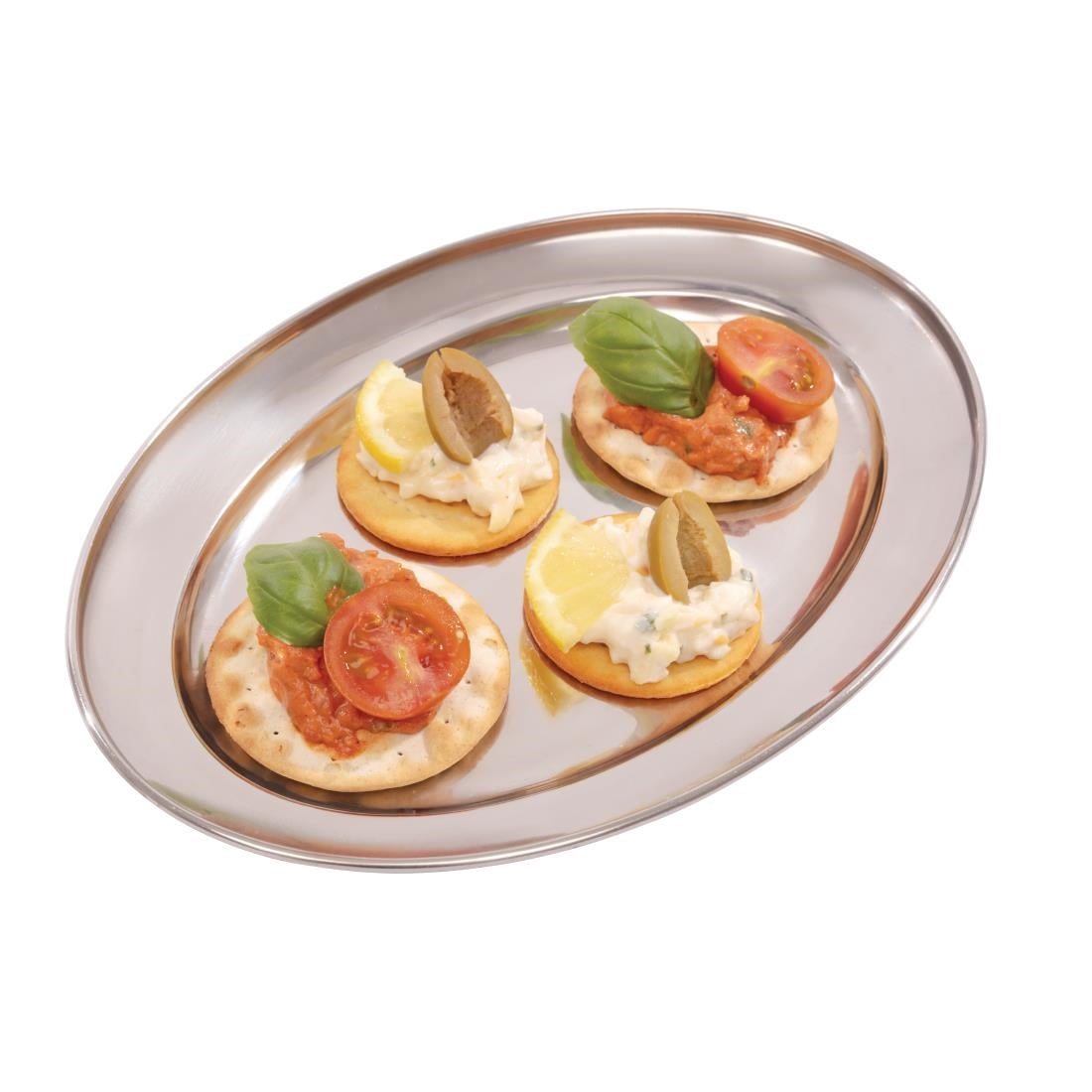 Olympia Stainless Steel Oval Service Tray 250mm • PAS-K362