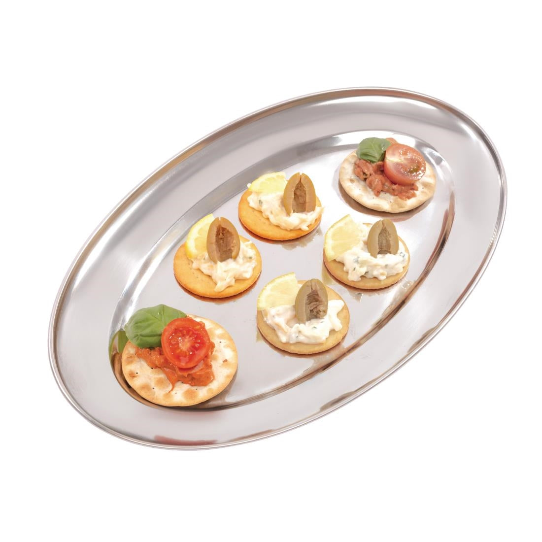 Olympia Stainless Steel Oval Service Tray 350mm • PAS-K364