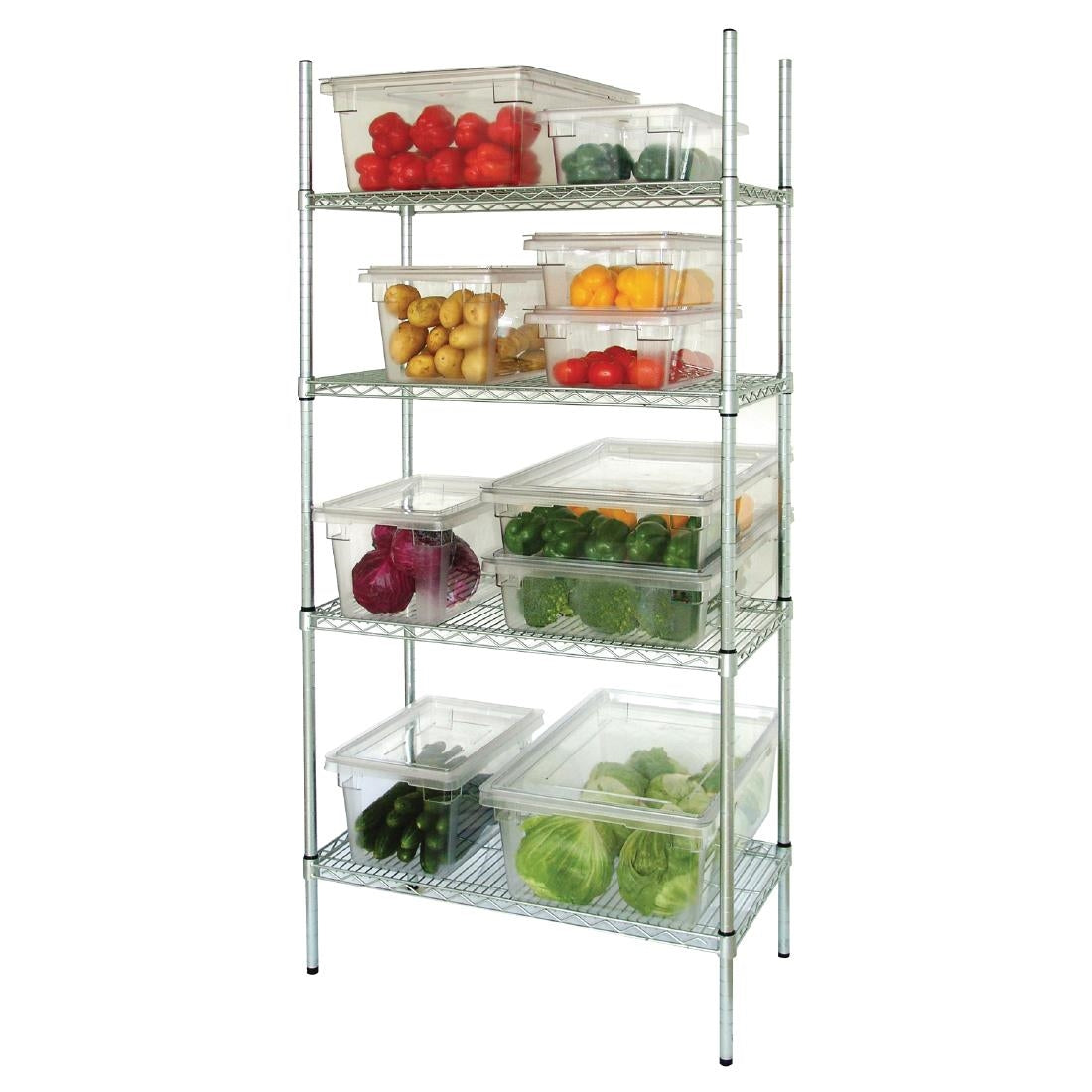 Vogue 4 Tier Wire Shelving Kit 915x457mm (Size: 915(W)x457(D)x1830(H)mm. Material: Galvanised Zinc. Flat packed) • PAS-L927