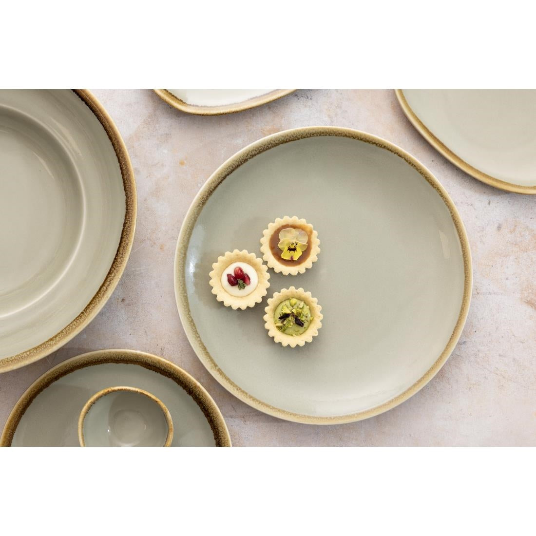 Olympia Kiln Round Coupe Plate Moss 230mm (6 Pack) (Pack of 6) • PAS-SA283