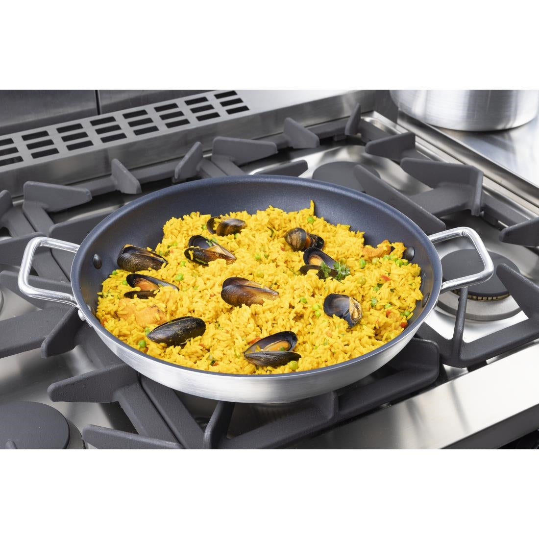 Vogue Aluminium Non-stick Teflon Platinum Plus Paella Pan 35cm • PAS-HT990