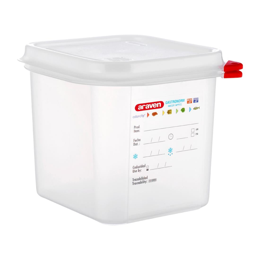 Araven Polypropylene 1/6 Gastronorm Containers With Lids 150mm (4 Pack) • PAS-T984