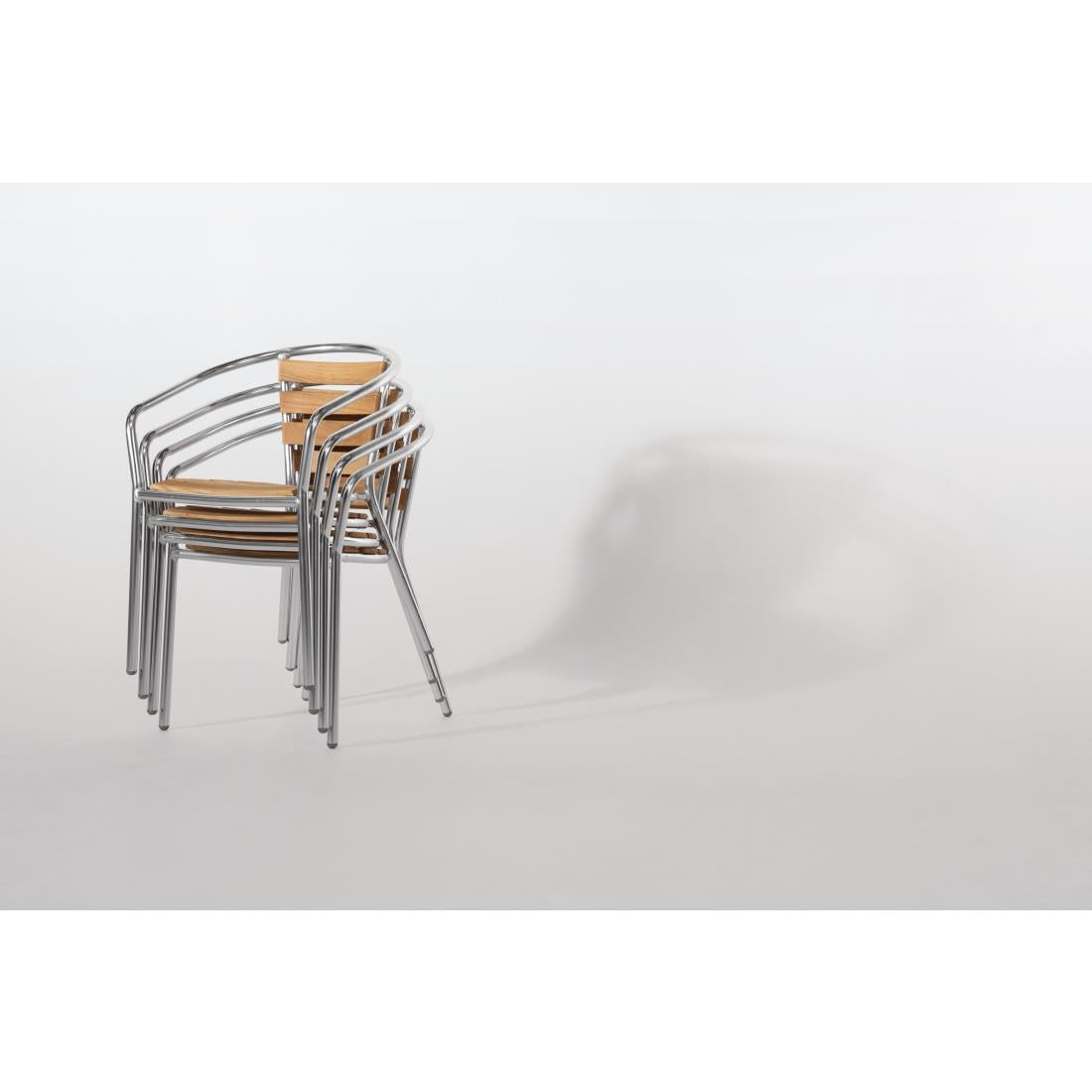 Bolero Aluminium & Ash Chairs (4 Pack) • PAS-U421