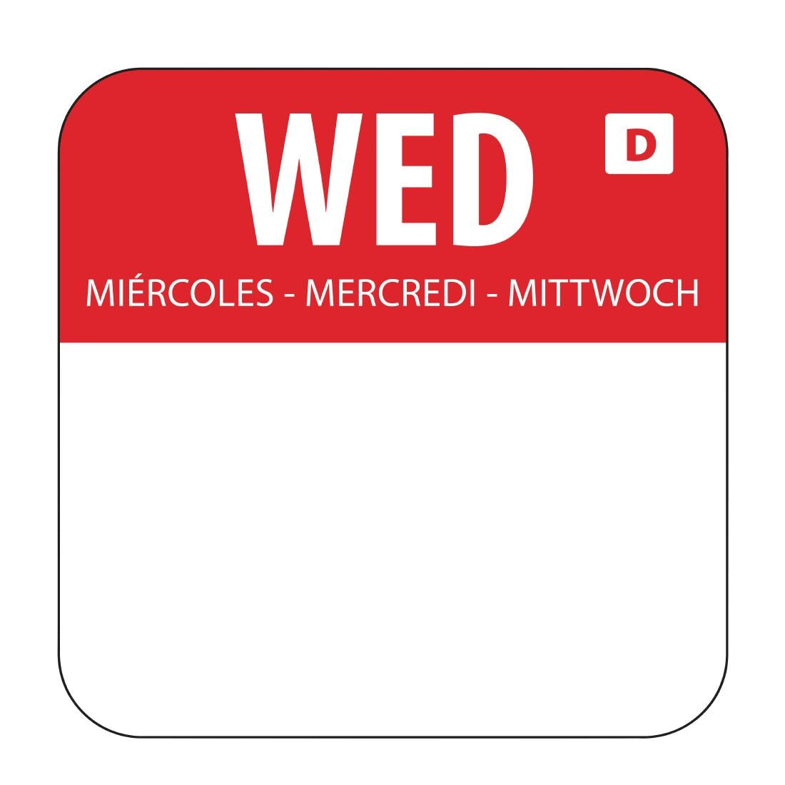 Hygiplas Dissolvable Food Rotation Labels Wednesday (1000 Pack) (Wednesday. Pack quantity: 1000) • PAS-U779