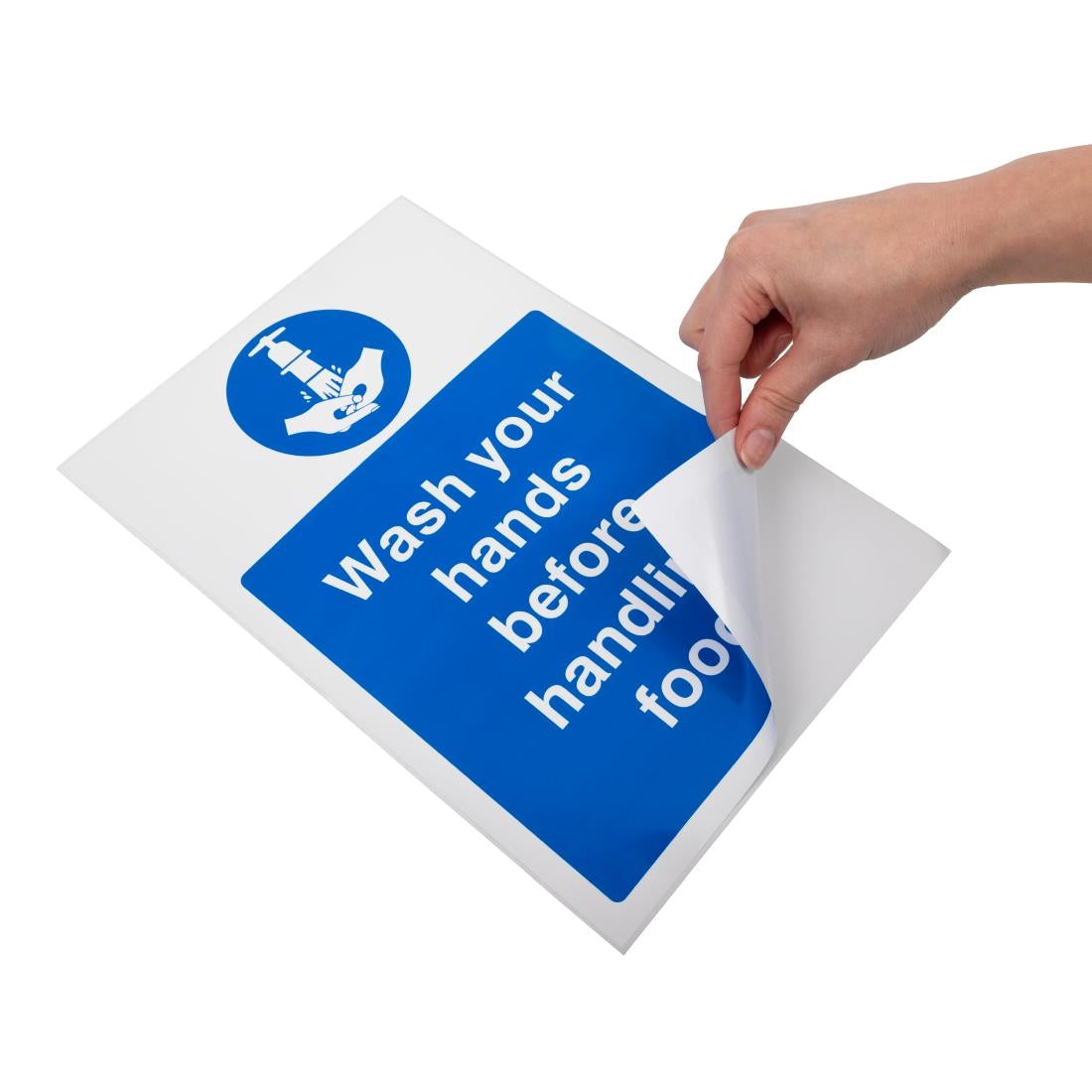 Vogue Wash Hands Before Handling Food Sign • PAS-W110