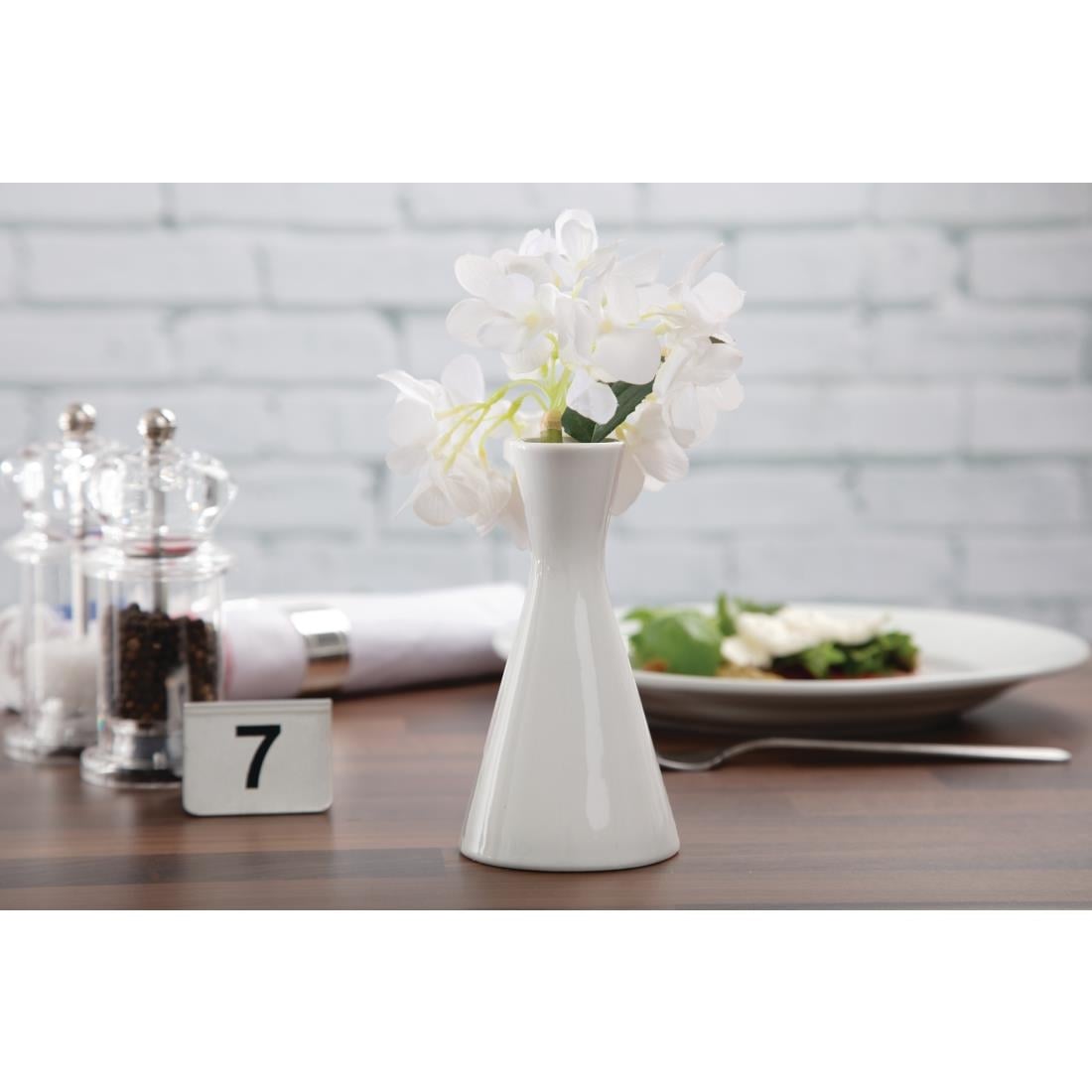 Olympia Whiteware Bud Vase - 140mm (6 Pack) (140mm. Pack quantity: 6) • PAS-CB701