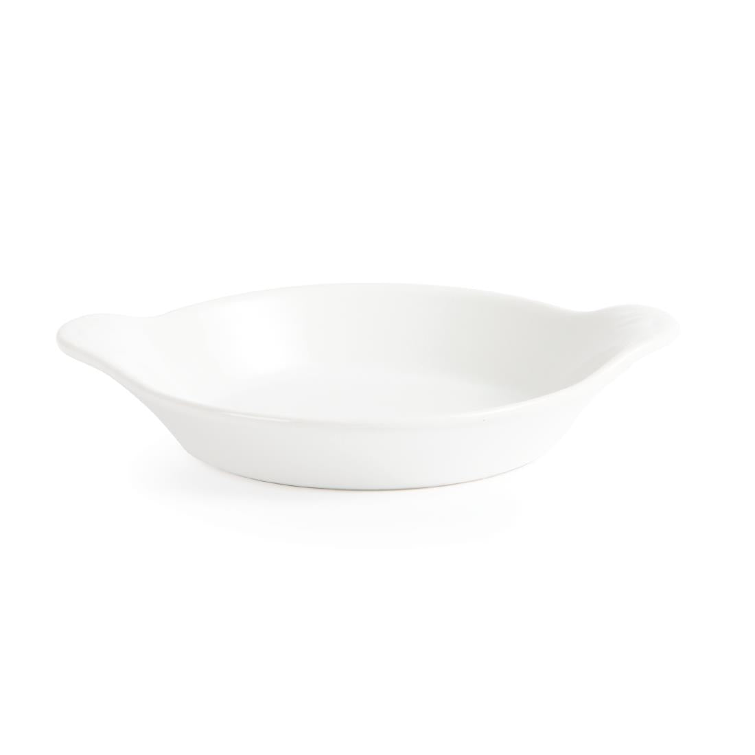 Olympia Whiteware Round Eared Dish - 26x170x140mm (6 Pack) (Size: 32(H) x 170(W) x 140(D)mm. Pack Quantity: 6) • PAS-W439