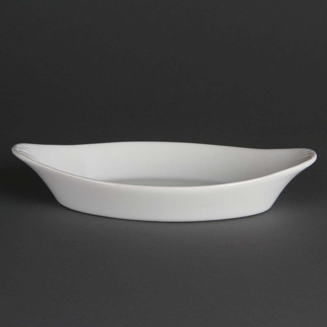 Olympia Whiteware Oval Eared Dish - 400ml 13.5fl oz (6 Pack) • PAS-W440
