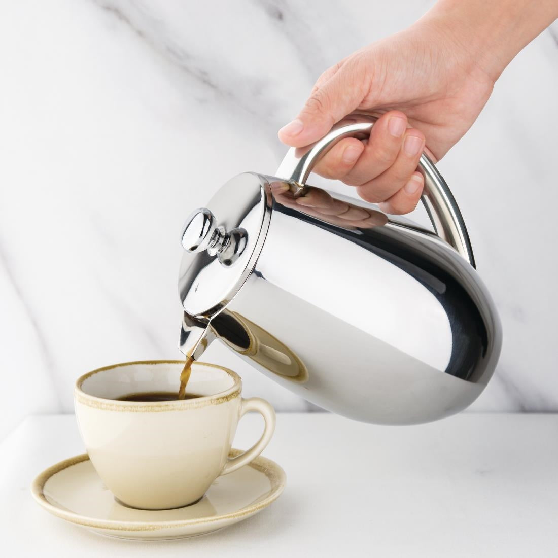 Olympia Insulated Stainless Steel Coffee Plunger 6 Cup • PAS-W837