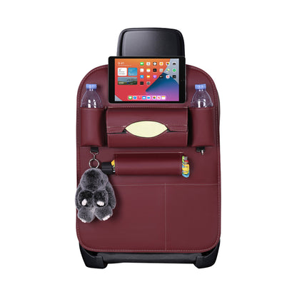 SOGA PVC Leather Car Back Seat Storage Bag Multi-Pocket Organizer Backseat and iPad Mini Holder Red • LUZ-CarStorage1SeatBagRED