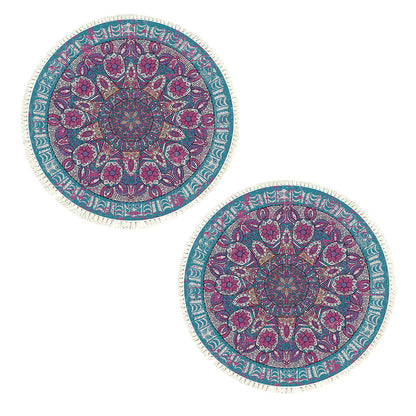 SOGA 2X 120cm Mandala Area Rug for Living Room Lounge, Bedroom, Anti-slip Doormat, Home Decor • LUZ-CarpetYH02LgeX2