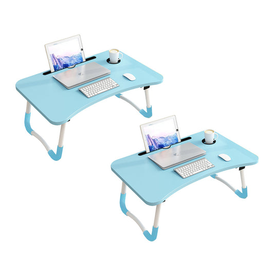 SOGA 2X Blue Portable Bed Table Adjustable Foldable Bed Sofa Study Table Laptop Mini Desk with Notebook Stand Cup Slot Home Decor • LUZ-BedTableH303X2