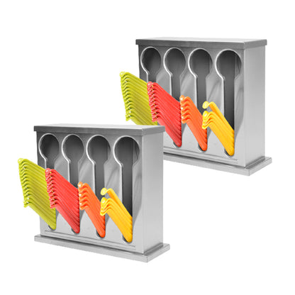SOGA 2X Stainless Steel Buffet Restaurant Spoon Utensil Holder Storage Rack 4 Holes • LUZ-CutleryHolder4631X2