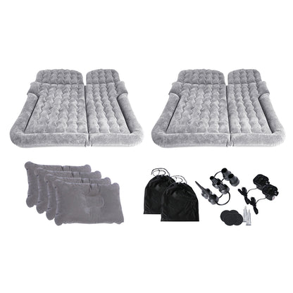 SOGA 2X Grey Inflatable Car Boot Mattress Portable Camping Air Bed Travel Sleeping Essentials • LUZ-CarMat014X2