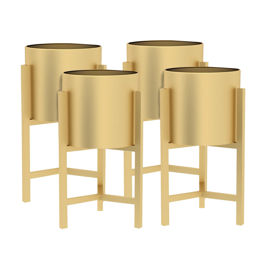 SOGA 4X 45CM Gold Metal Plant Stand with Flower Pot Holder Corner Shelving Rack Indoor Display • LUZ-FPotH47GLDX4
