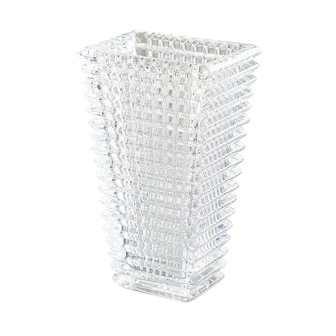 SOGA 22.5cm Handcrafted Clear Glass Vase, Classic Design for Home Decor • LUZ-GVase225Clear