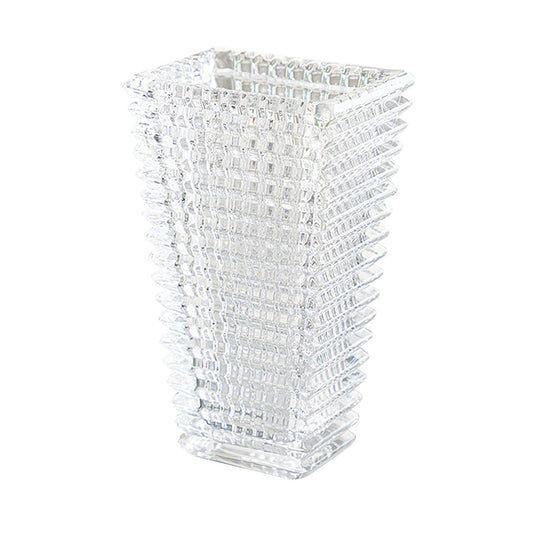 SOGA 22.5cm Handcrafted Clear Glass Vase, Classic Design for Home Decor • LUZ-GVase225Clear