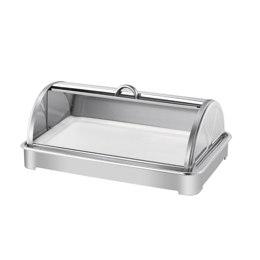 SOGA 59x38.5cm Silver Color Ceramic Serving Bowl Chafing Dish for Kitchen Essential • LUZ-ChafingDish6V13