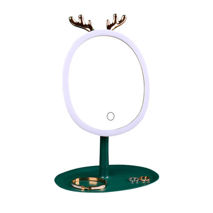 SOGA Green Antler LED Light Makeup Mirror Tabletop Vanity Home Decor • LUZ-BathG534