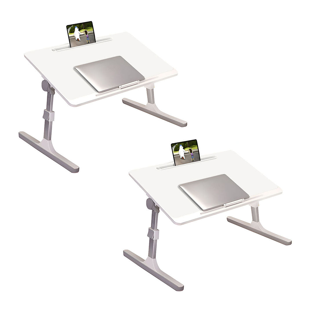 SOGA 60X40cm White Small Laptop Bed Portable Foldable Study Table Adjustable • LUZ-BedTableA9X2