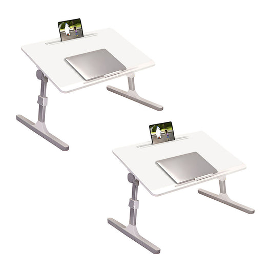 SOGA 60X40cm White Small Laptop Bed Portable Foldable Study Table Adjustable • LUZ-BedTableA9X2