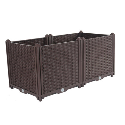 SOGA 80cm Raised Planter Box Vegetable Herb Flower Outdoor Plastic Plants Garden Bed Deepen • LUZ-PlantBox2B